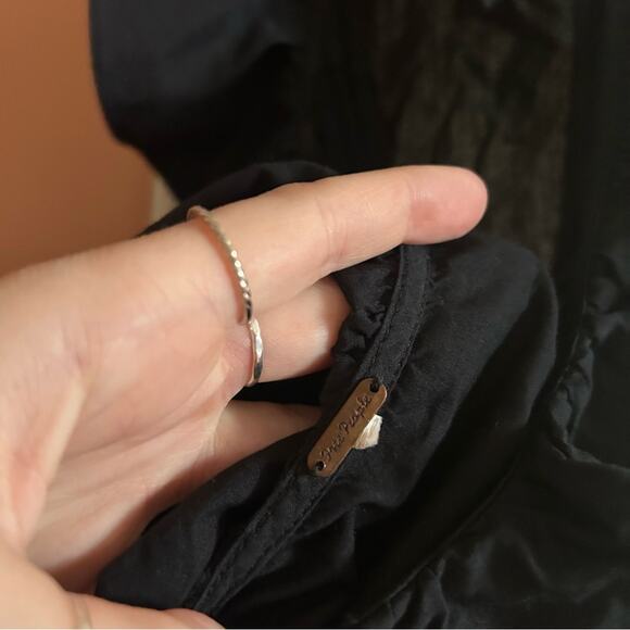 Free People Not So Sweet Mini Dress Halter Apron Ruffle Trim Low Back Black‎ XS - Picture 8 of 9